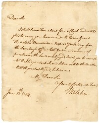Letter from William Blake to Arthur Middleton, June 12, 1784