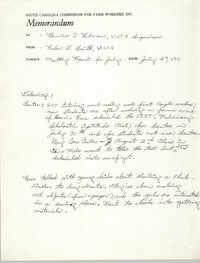 Memorandum from Helen L. Smith to Bernice Robinson, July 1971