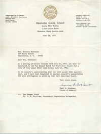 Letter from Sara B. Breibart to Bernice Robinson, June 22, 1977