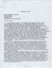 Letter from Karney Platt to Susan Prazah, September 10, 1970