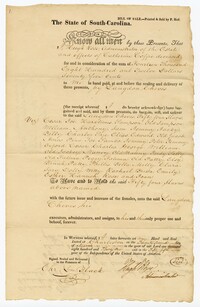 Bill of Sale for Fifty-Four Enslaved Persons from Hugh Rose to Langdon Cheves Sr., 1831