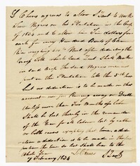 Agreement from Langdon Cheves Sr. to Mr. Zant for the Hiring of Two Enslaved Persons, 1834