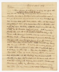 Letter from Langdon Cheves Sr. about the Death of Enslaved Persons at Delta Plantation, April, 1834
