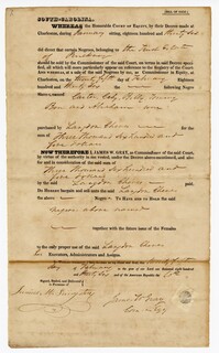 Bill of Sale for Six Enslaved Persons from R.T. Pinckney to Langdon Cheves Sr., 1836
