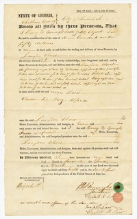 Bill of Sale for Four Enslaved Persons from Henry K. Burroughs to Langdon Cheves Sr., 1848