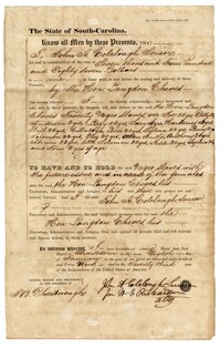 Bill of Sale for Twenty Enslaved Persons from John Colclough to Langdon Cheves Sr., 1849