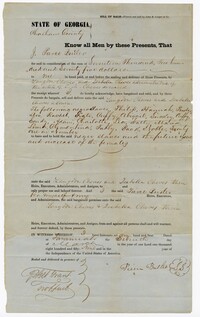 Bill of Sale for Twenty-One Enslaved Persons Purchased by Langdon Cheves Jr. from J. Pierce Butler, 1858