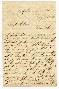 Letter to Captain Langdon Cheves Jr., May 22nd, 1862