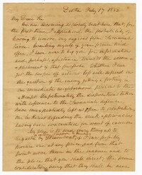 Letter from Langdon Cheves Jr. at Delta Plantation to Charles Haskell, February 17th, 1862