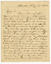 Letter from Charles Haskell to Langdon Cheves Jr., February 22nd, 1862