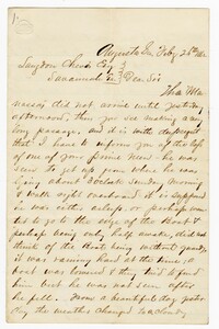 Letter from William P. Carmichael to Langdon Cheves Jr., February 26th, 1862