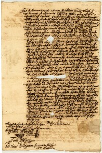 Land Release from Thomas Andrews to John Harleston, February 9, 1645