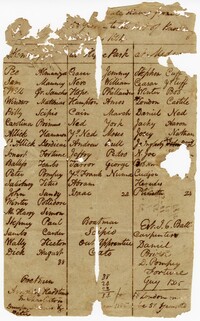 List of Enslaved Persons Owned by John Ball at Various Plantations, 1804