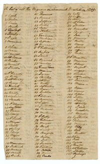 List of 283 Enslaved Persons at Limerick Plantation, 1809