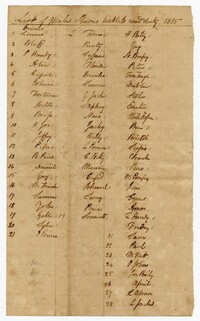List of Enslaved Men Liable for Road Duty, 1815