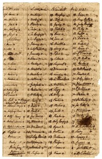 Blankets Given to Enslaved Persons at Limerick, Hyde Park, and Jericho Plantations, 1821