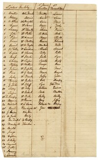 Enslaved Men Liable for Road Duty from Limerick, Jericho, and Quinby Plantations, 1821