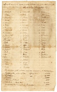 List of Enslaved Persons Purchased at Public Sale by John Ball, 1819