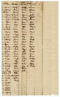 Enslaved Men Liable for Road Duty from Limerick, Jericho, and Quinby Plantations, 1820