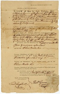 Bill of Sale for Nine Enslaved Persons from Robert Guerin to Elias Ball III, April 27, 1802