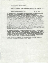 VISTA Memorandum, Monthly Progress Report, April 1970