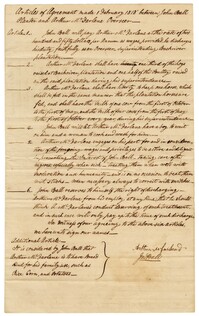 Articles of Agreement Between John Ball Jr. and Back River Plantation Overseer Arthur McFarlane, 1813