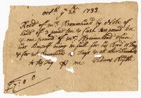 Receipt for Mr. Broumhead, October 26, 1733
