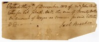 Receipt for Overseer Jacob Breakers, 1803