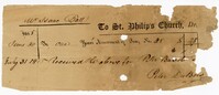 Receipt for Pew Rental, 1815