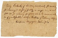 Receipt for Merchant Henry Eubank, 1819