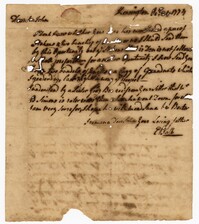 Letter from Elias Ball II to his Son John Ball, October 24, 1774
