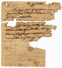 Torn Letter from Elias Ball III to his Brother John Ball, September, 1774