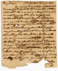 Letter from Elias Ball III to his Brother John Ball, September 19, 1776