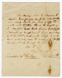 Letter from Thomas Dougherty to John Ball, February 20, 1784