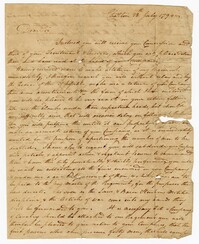 Letter from Col. Vanderhorst to Captain John Ball, July 28, 1794