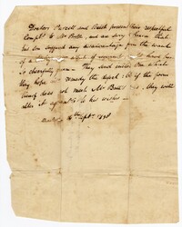 Note from Pastor Purcell and Minister Buist, September 16, 1798