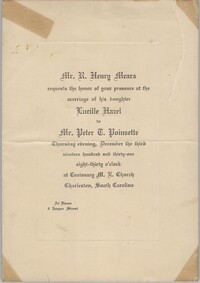 Wedding Invitation, December 3, 1931