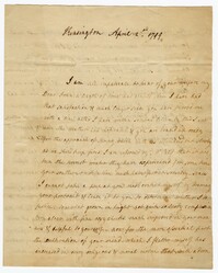 Letter from Jane Ball to her Son John Ball Jr., April 2, 1799