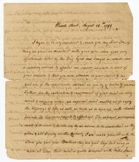 Letter from Jane Ball to her Son John Ball Jr., August 28, 1799
