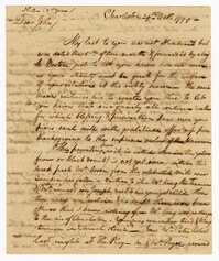 Letter from John Ball Sr. to his Son John Ball Jr., October 29, 1799
