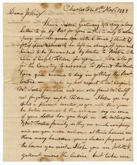 Letter from John Ball Sr. to his Son John Ball Jr., November 11, 1799