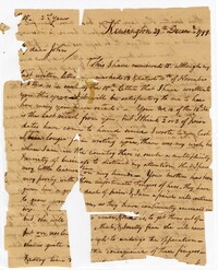 Letter from John Ball Sr. to his Son John Ball Jr., December 29, 1799