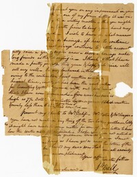 Torn Letter from John Ball Sr. to his Son John Ball Jr., 1800