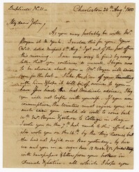 Letter from John Ball Sr. to his Son John Ball Jr., August 28, 1800