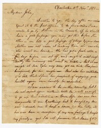 Letter from John Ball Sr. to his Son John Ball Jr., November 15, 1801