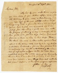 Letter from John Ball Sr. to his Son John Ball Jr., September 21, 1801