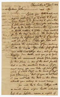 Letter from John Ball Sr. to his Son John Ball Jr., January 13, 1802