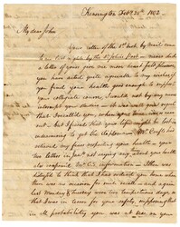 Letter from John Ball Sr. to his Son John Ball Jr., February 28, 1802