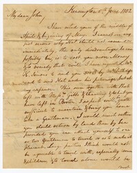 Letter from John Ball Sr. to his Son John Ball Jr., June 5, 1802