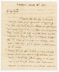 Letter from William James Ball to his Father John Ball Sr., November 12, 1805